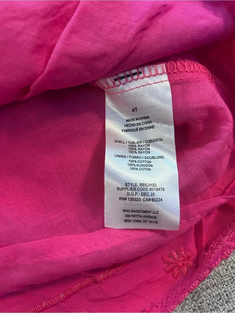 Blueberi Blvd Bright Fuchsia Smocked Tiered Dress with Bow Straps NWT Size 4T